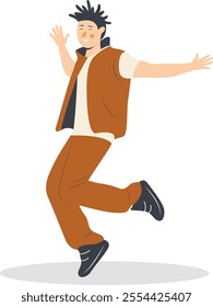 Professional Street Dancer People Character. Flat Vector Illustration.