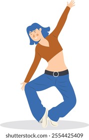 Professional Street Dancer People Character. Flat Vector Illustration.