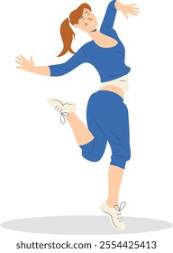 Professional Street Dancer People Character. Flat Vector Illustration.