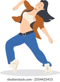 Professional Street Dancer People Character. Flat Vector Illustration.