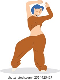 Professional Street Dancer People Character. Flat Vector Illustration.