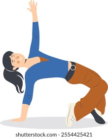 Professional Street Dancer People Character. Flat Vector Illustration.