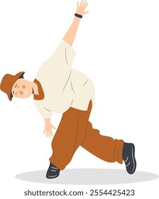 Professional Street Dancer People Character. Flat Vector Illustration.