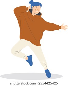 Professional Street Dancer People Character. Flat Vector Illustration.