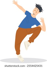 Professional Street Dancer People Character. Flat Vector Illustration.