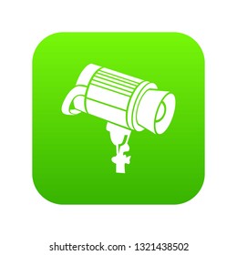 Professional studio flash icon green vector isolated on white background