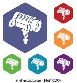 Professional studio flash icon in simple style on a white background