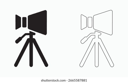 Professional Studio Light sobre Tripod preto e branco Ilustração de vetor
