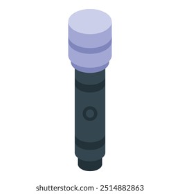 Professional studio microphone is broadcasting sound on a white background