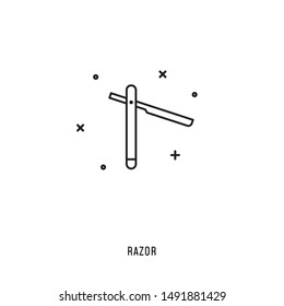 Professional styling and haircut instrument. Vector icon of hairdresser tool in line style. Illustration for web, magazines, apps.