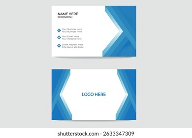 A professional and stylish business card template featuring a modern, abstract design.