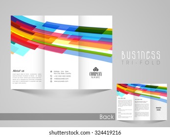 Professional stylish Business Trifold Brochure, Flyer, Banner or Template with colorful abstract design.