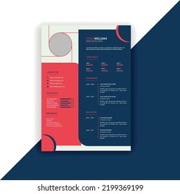 Professional and Stylish CV Resume Template - Modern Job Resume Template 