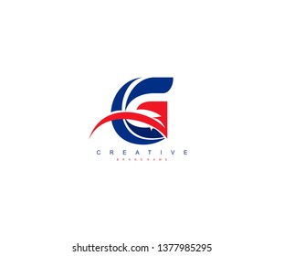 Professional Stylish Trendy Modern Monogram Swoosh Letter G Logo