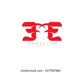 Professional Stylish Trendy Modern Monogram Swoosh Letter E Logo