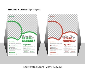 Profesional y diseño de Plantilla de folleto de vacaciones con estilo. Elegante, moderno, creativo y con estilo 
folleto para un viaje de vacaciones, viaje por carretera o viaje, publicidad o promoción.