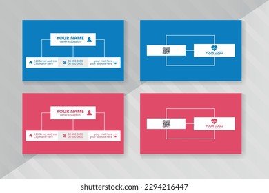 Professional stylist medical business card template design in front and back, medical health care Business card, pharmacy card design