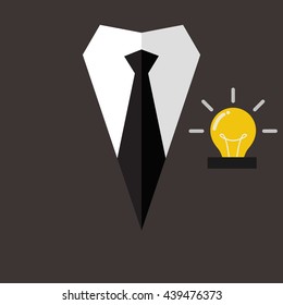 Professional suit with idea in pocket. Vector illustration