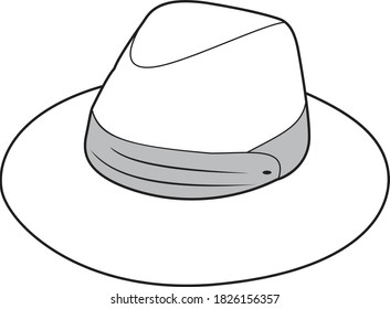 Professional Sun Hat Vector / Line Drawing. Icon, Logo, Design, Element
