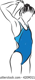 professional swimmer woman stretching 2 illustration