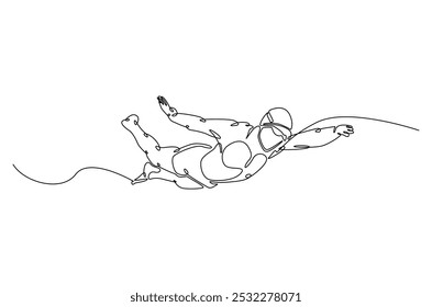 Professional swimming athlete continuous one line drawing. Single line art illustration of swimming sport. Editable vector.