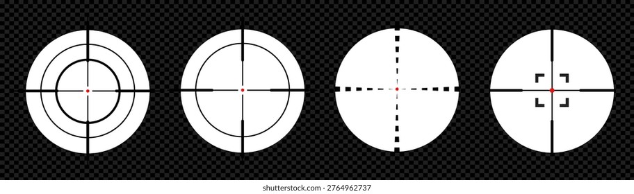 Professional tactical sniper scope reticles bundle, clean crosshair set for targeting and aiming