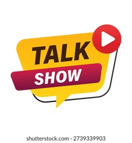 professional talk show program banner for digital entertainment broadcasting and virtual celebrity interview series promotion