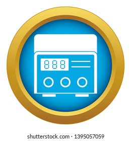 Professional tattoo machine icon blue vector isolated on white background for any design