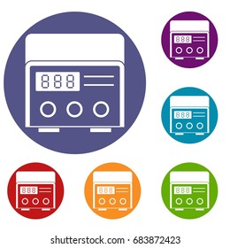 Professional tattoo machine icons set