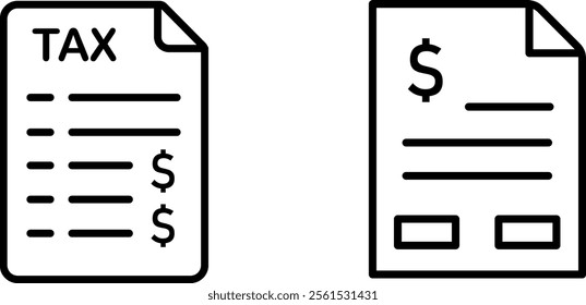 "Professional Tax Form Icon Design for Finance and Accounting Use"