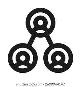 Ícone do Professional Team Building representando redes, colaboração, trabalho em equipe e conexões
