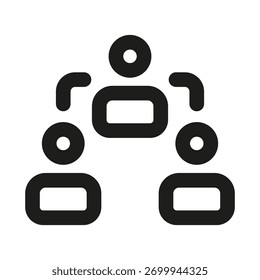 Profesional Equipo Icono de comunicación que muestra colaboración, mensajería y flujo de trabajo efectivo
