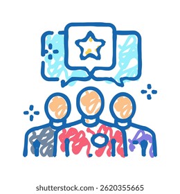 professional team doodle icon sketch vector. professional team sign. isolated symbol illustration