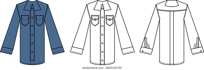 Professional technical fashion flat