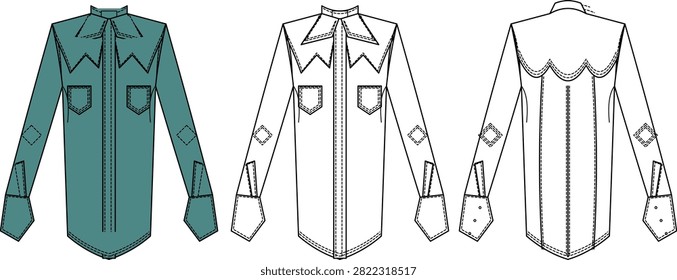 Professional technical fashion flat