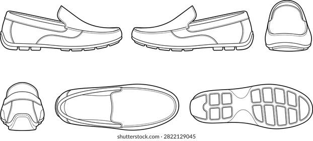 Professional technical flat sketch