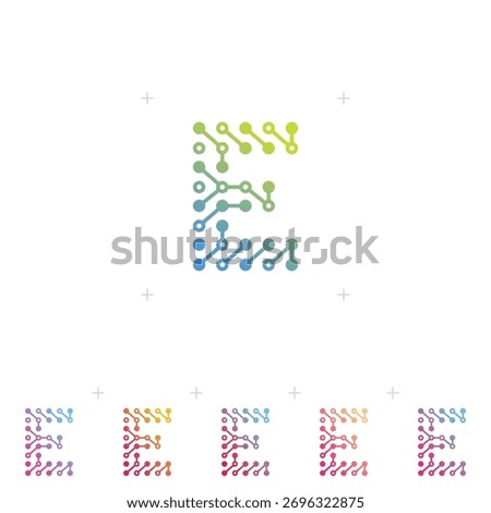 Professional Technology Logo Design with Initial Letter E and Circuit Icon for Digital Companies. Isolated on white background.