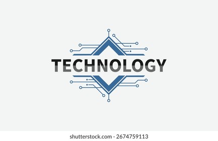 Professional technology logo design with minimal futuristic shapes for creative business identity