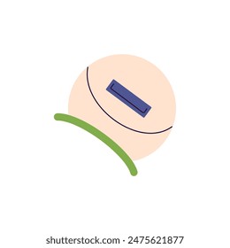 Professional teeth whitening kit. Led lamp with mouthpiece for beauty of smile. Dental equipment for oral hygiene. Stomatology, dentistry tool. Flat isolated vector illustration on white background