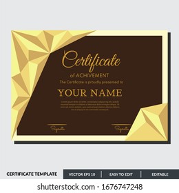 Professional template certificate of achievement. Editable and ready to print. Just change with your company and name.