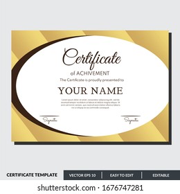 Professional template certificate of achievement. Editable and ready to print. Just change with your company and name.