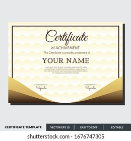 Professional template certificate of achievement. Editable and ready to print. Just change with your company and name.