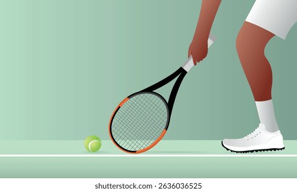 Professional tennis player holding racket, getting ready to serve the ball during a championship match, showcasing athleticism and precision on the court