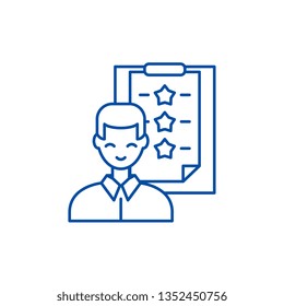 Professional testing line icon concept. Professional testing flat  vector symbol, sign, outline illustration.