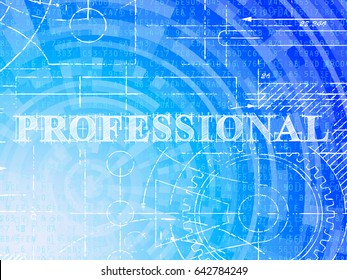 Professional text hand drawn on high tech background