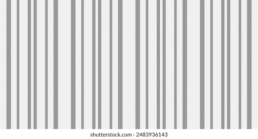 Professional texture vector lines, curtain vertical fabric textile. Vintage seamless background pattern stripe in white and grey colors palette.