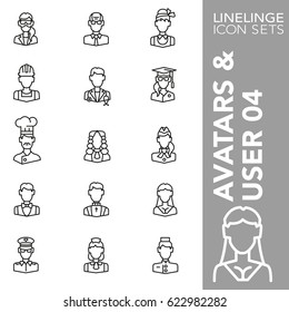 Professional thin line icons of occupation, job, professional. Linelinge are the best pictogram pack unique linear design for all dimensions and devices. Vector outline logo symbol and website content