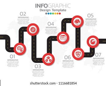 Professional timeline with circles