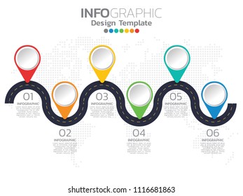 Professional timeline with circles