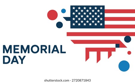 Título del Profesional (150 caracteres, primera letra mayúscula):
Anuncio plano moderno del Vector del día de conmemoración con el diseño geométrico de la bandera de los Estados Unidos que honra el fondo patriótico del día de fiesta de los soldados caídos